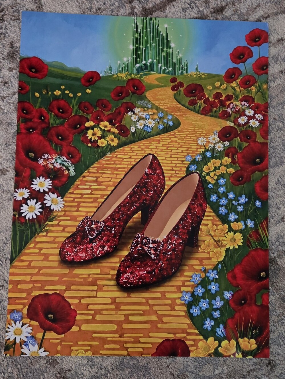 Original 18"x24" The Wizard of Oz Ruby Slippers & Poppy Field Wall Art Poster